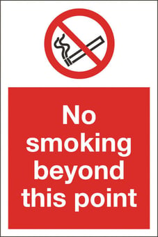 Picture of No Smoking Beyond This Point Sign LARGE - 400 x 600Hmm - Rigid Plastic - [AS-PR24-RP]