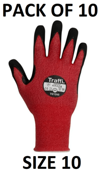 picture of TraffiGlove High Performing 15gg Gloves - Size 10 - Pack of 10 - TS-TG1240-10X10 - (AMZPK2)