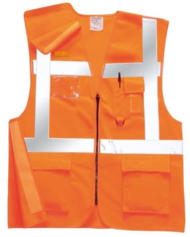 picture of Portwest RT26 Orange Hi Vis Executive Rail Vest - PW-RT26ORR