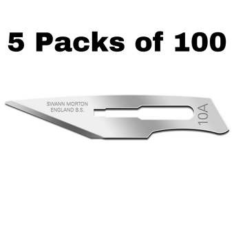 picture of Single Use Sterile - Scalpel Blades No.10A - 5 Packs of 100 - [ML-W252-PACK]