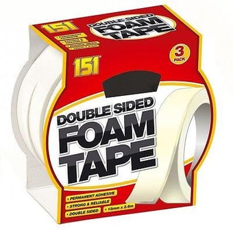 Picture of Double Sided Foam Tape - 18mm x 2.6m - Pack of 3 Rolls - [ON5-TT1003-36]