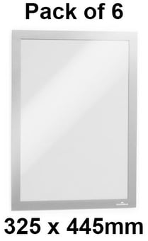 picture of Durable Self-adhesive Infoframe Duraframe Silver A3 - 325 x 445mm - Pack of 6 - [DL-488323]