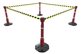 picture of Skipper 36m Retractable Barrier Kit - Red - Black/Yellow Chevron - [SK-KIT05-RBY] - (LP)