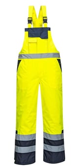 picture of Portwest - Yellow Contrast Bib & Brace - Lined - PW-S489YER