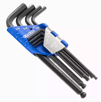 picture of Expert Ball End Hexagon Key Long Arm Set of 8 - Imperial 3/32 - 3/8in - [TB-BRIE117816B]