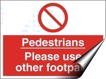 picture of Pedestrians Footpath Sign - 600 x 450Hmm - Self Adhesive Vinyl [AS-PR115-SAV]