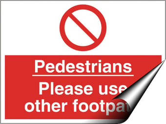 picture of Pedestrians Footpath Sign - 600 x 450Hmm - Self Adhesive Vinyl [AS-PR115-SAV]