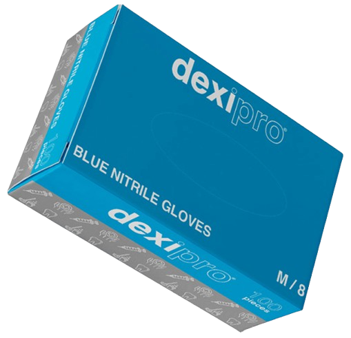 Dexi Pro Blue Nitrile Glove - Box of 50 Pairs - SMX-95896 - (NICE)