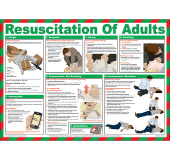 picture of Resuscitation Of Adults Poster - 590mm x 420mm - [SA-A605]