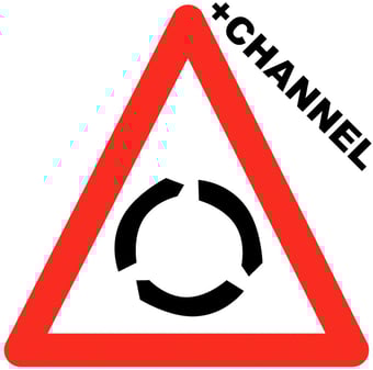 Picture of Traffic Roundabout Triangle Sign With Fixing Channel - 600mm Tri. - Aluminium - [AS-TR67-ALUC]