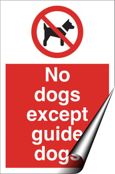 picture of No Dogs Except Guide Dogs Sign - 200 x 300Hmm - Self Adhesive Vinyl - [AS-PR83-SAV]