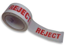 picture of Reject Printed Vinyl Tape 50mm x 66m Red on White - Sold per Roll - [CP-OE05165]