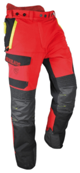 Picture of Solidur INPA Class 1 Type A Infinity Chainsaw Trousers Red - 7cm Tall Leg - SEV-INPA7P