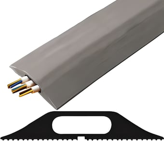 Picture of Vulcascot Superior Office Floor Cable Protector - 30 x 10 mm Channel - Grey - Price per meter - [VS-TYPB-GR]