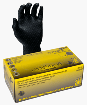 picture of Black Mamba Snakeskin Nitrile Disposable Gloves - Box of 100 - FD-BX-BSS