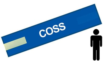 picture of Blue - Mens Pre Printed Arm band - COSS Controller Of Site Safety - 10cm x 55cm - Single - [IH-ARMBAND-B-C-W]