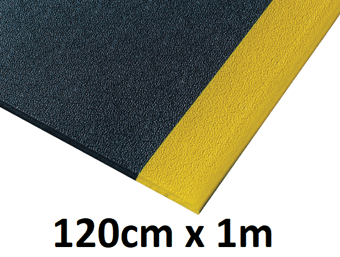 picture of Kumfi Pebble Anti-Fatigue Mat Black/Yellow - 120cm x 1m - [BLD-KP48BY]