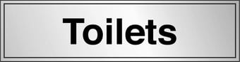 Picture of Prestige Toilets Sign - Silver Effect - 300 x 100Hmm - 1.5mm Aluminium - [AS-SAT14-ALU]