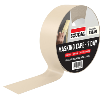picture of Soudal 7 Day Masking Tape - Cream - 36mm x 50m - [DK-DKSD167066]