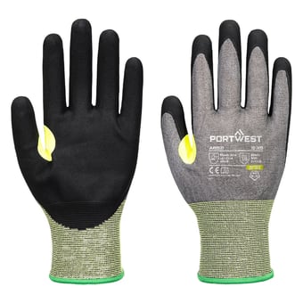 picture of Portwest A652 - CS Cut E21 Nitrile Glove - Pair - Grey/Black - PW-A652G8R