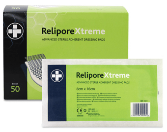 Picture of Relipore Xtreme - Adhesive Dressing Pads Sterile - 8cm x 16cm - Box of 50 - [RL-2601]