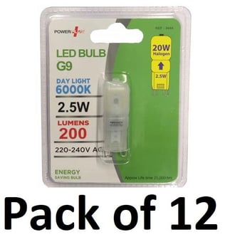 picture of Power Plus - 2.5W - Energy Saving G9 LED Bulb - 200 Lumens - 6000k Day Light - Pack of 12 - [PU-3444]