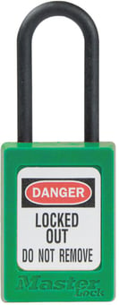 picture of Masterlock - S32 Green Nylon Shackle Zenex Safety Padlock - [MA-S32GRN]