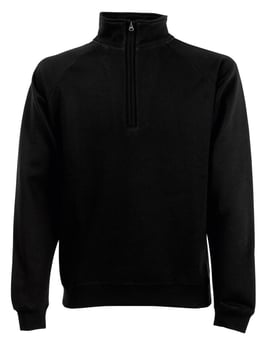 picture of Fruit Of The Loom Zip Neck Sweatshirt - Black - BT-62114-BLACK