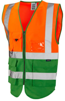 picture of Hi-Vis Orange/Green Superior Waistcoat - Length 75cm - LE-W11-O/GN