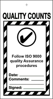picture of Tye Tags - Follow ISO 9000 Quality Assurance Procedures - 80 X 150Hmm (Pack of Ten) - Flexible Plastic - [AS-QU23-PVC] (DISC-X)