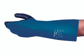 picture of Ansell AlphaTec 04-005 Blue PVC Nitrile Coated Gloves - Pair - AN-04-005