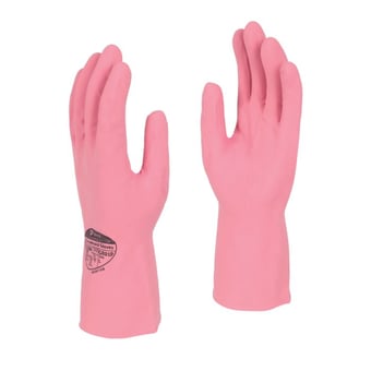 Shield Latex Rubber Household Gloves 0.40mm Palm Thickness Pink BM GR01 PINK