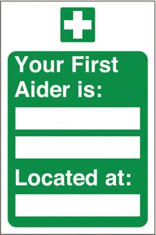 picture of First Aid Signs - Your First Aiders - 200 X 300Hmm - Rigid Plastic - [AS-SA88-RP]