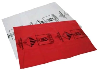 picture of Large Asbestos Bag - Red - 34.5 x 45 inch - UN2212 / UN2590 - Compliant with Safety Requirements for Removal of Asbestos Waste - [WP-30356]