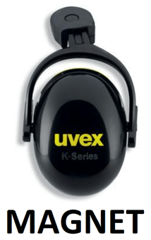 picture of UVEX Pheos K2P Magnet Helmet 30dB Black/Yellow Earmuffs - [TU-2600215]