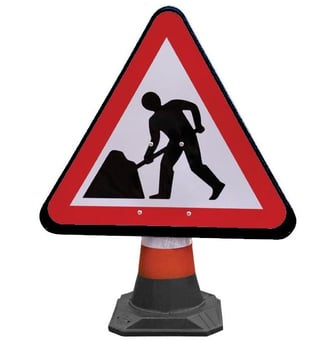 Picture of JSP - PortaCone Sign - Roadworks - Made from 100% Re-Processed LDPE - Cone not Included - [JS-HCA010-301-100] - (DISC-W)