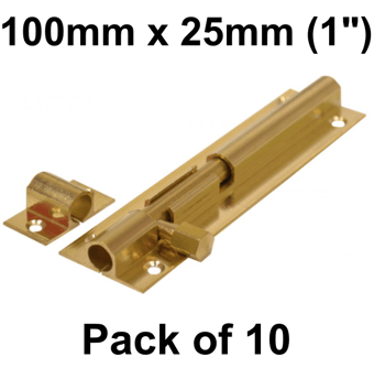 picture of PB Straight Barrel Bolt - 100mm x 25mm (1") - Pack of 10 - [CI-DB20L]