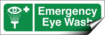 picture of First Aid Signs - Emergency Eye Wash LARGE - 300 X 200Hmm - Self Adhesive Vinyl - [AS-SA97A-SAV]