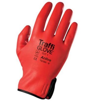picture of TraffiGlove Active Seamless Knitted Red Nylon Gloves - TS-TG180 - (DISC-X)