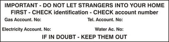 Picture of Spectrum Do Not Let Strangers Into Your Home - Identification check - PVC 200 x 50mm -