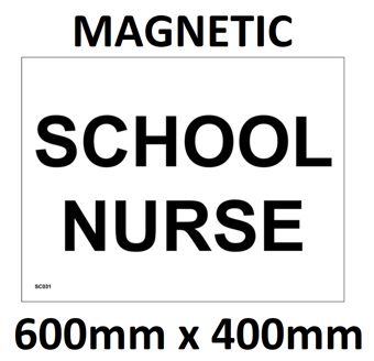 picture of SC031 School Nurse Sign Magnetic - Vehicle Grade 600mm x 400mm - [PWD-SC031-B640] - (LP)