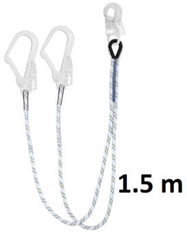 picture of Kratos Forked Kernmantle Rope Fall Restraint Lanyard 1.50 mtr - [KR-FA4060015]