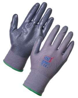 picture of Supertouch Nitrotouch Nitrile Palm Grey Gloves - Pair - ST-26781 - (DISC-R)