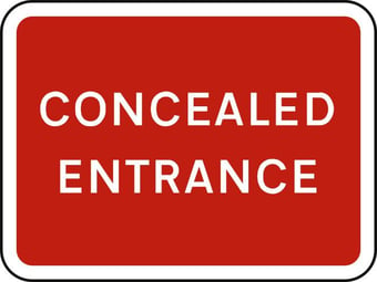 picture of Spectrum 600 x 450mm Dibond ‘Concealed Entrance’ Road Sign - Without Channel – [SCXO-CI-13109-1]