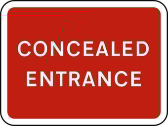 Picture of Spectrum 600 x 450mm Dibond ‘Concealed Entrance’ Road Sign - Without Channel - [SCXO-CI-13109-1]