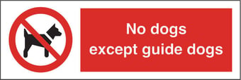picture of No Dogs Except Guide Dogs Sign - 300 X 100Hmm - Rigid Plastic - [AS-PR93-RP]