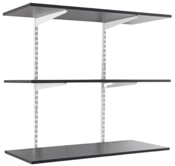 Picture of BiGDUG Office Wall Mounted Shelving Kit - 1000h x 1000w x 400d mm - 3 Graphite Grey Melamine Levels - [BDU-TSW1043GO]