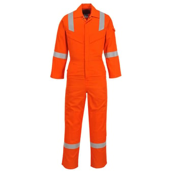 Picture of Portwest - Orange Anti-static Flame Resistant Super Lightweight Coverall - Tall Leg - PW-FR21ORT