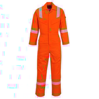 Picture of Portwest - Orange Anti-static Flame Resistant Super Lightweight Coverall - Tall Leg - PW-FR21ORT