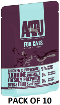 picture of AATU Cat Pouch Chicken & Pheasant Wet Cat Food 10 x 85g - [CMW-AATUCP4]